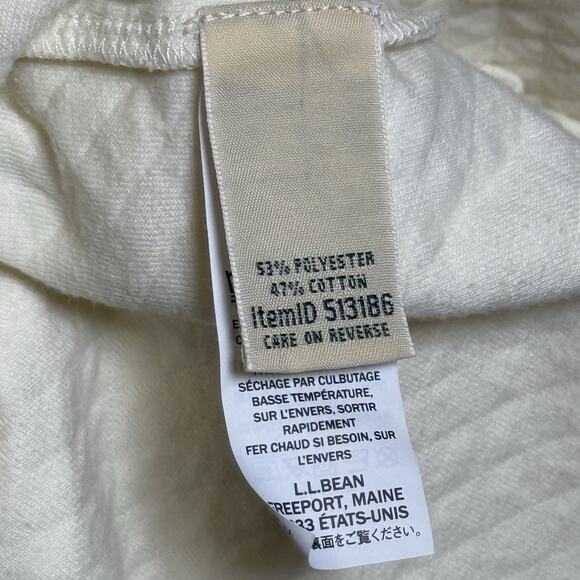 L.L. Bean Women’s Quilted Snap-Side Tunic Top Ivory White Size M - Picture 11 of 13